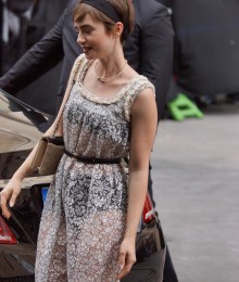 Lily Collins à la sortie du défilé Chanel-10 (1)